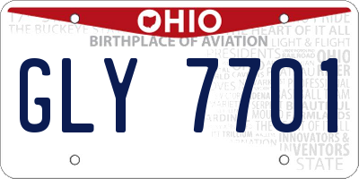 OH license plate GLY7701
