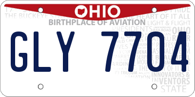 OH license plate GLY7704