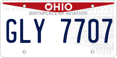 OH license plate GLY7707
