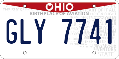 OH license plate GLY7741