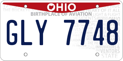 OH license plate GLY7748