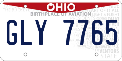 OH license plate GLY7765