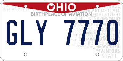 OH license plate GLY7770