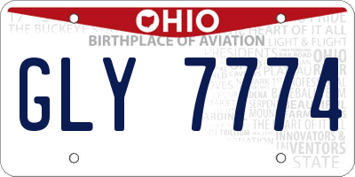 OH license plate GLY7774