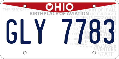 OH license plate GLY7783
