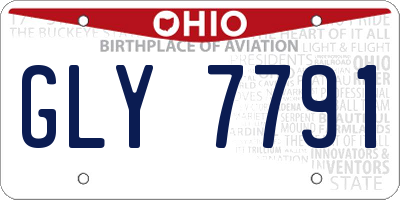 OH license plate GLY7791