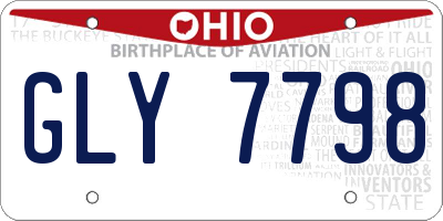 OH license plate GLY7798