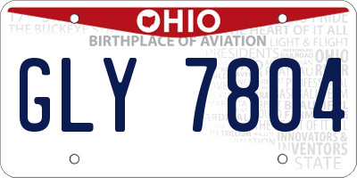 OH license plate GLY7804