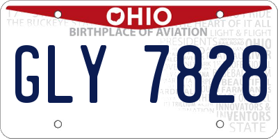 OH license plate GLY7828