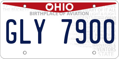 OH license plate GLY7900