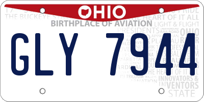 OH license plate GLY7944