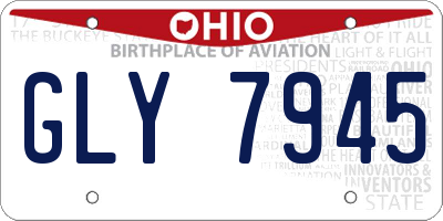 OH license plate GLY7945