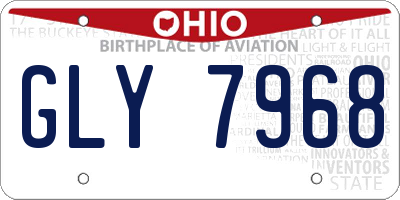 OH license plate GLY7968