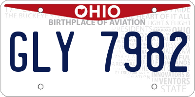 OH license plate GLY7982
