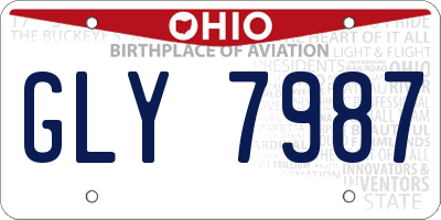 OH license plate GLY7987