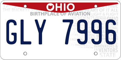 OH license plate GLY7996