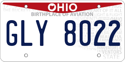 OH license plate GLY8022