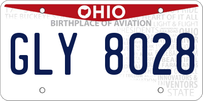 OH license plate GLY8028