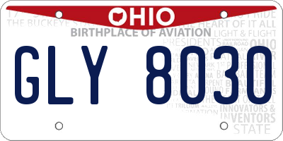 OH license plate GLY8030