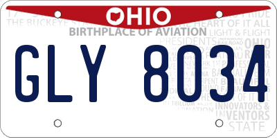 OH license plate GLY8034