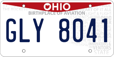 OH license plate GLY8041