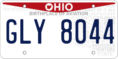OH license plate GLY8044