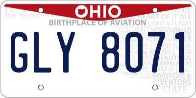 OH license plate GLY8071