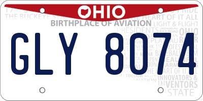 OH license plate GLY8074