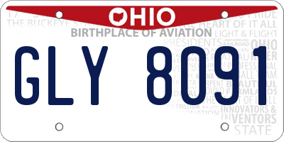 OH license plate GLY8091