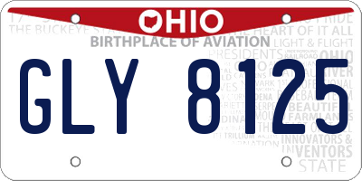 OH license plate GLY8125