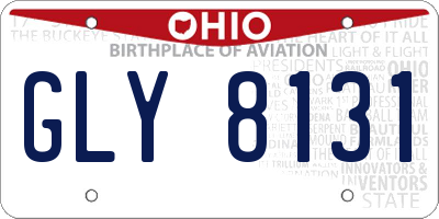 OH license plate GLY8131