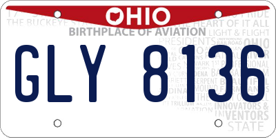 OH license plate GLY8136