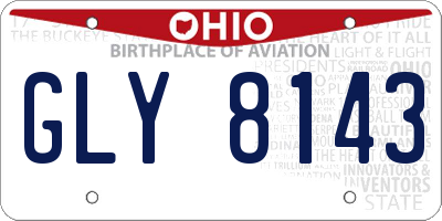 OH license plate GLY8143