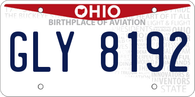OH license plate GLY8192