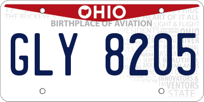 OH license plate GLY8205