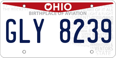 OH license plate GLY8239