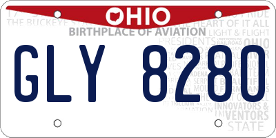 OH license plate GLY8280
