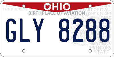OH license plate GLY8288