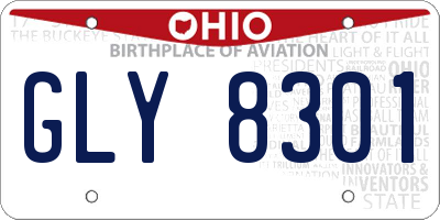 OH license plate GLY8301