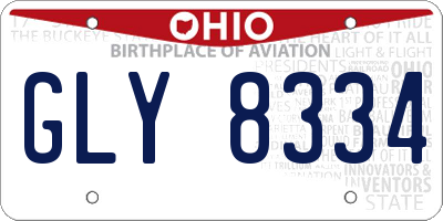 OH license plate GLY8334