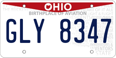OH license plate GLY8347
