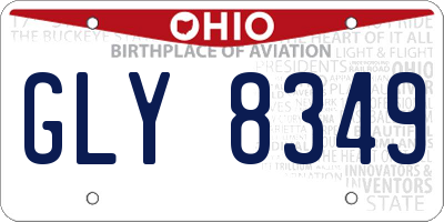 OH license plate GLY8349