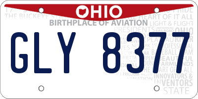 OH license plate GLY8377