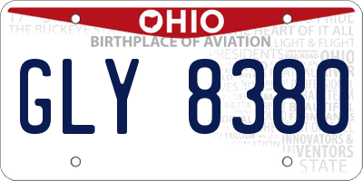 OH license plate GLY8380