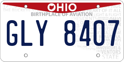 OH license plate GLY8407