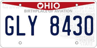OH license plate GLY8430