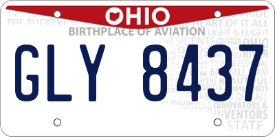 OH license plate GLY8437