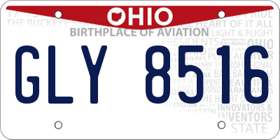 OH license plate GLY8516