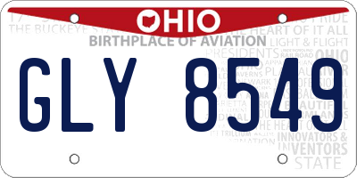 OH license plate GLY8549