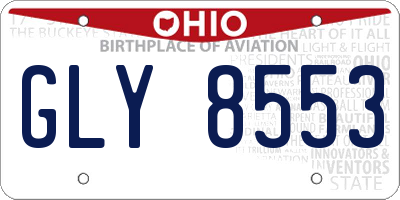 OH license plate GLY8553
